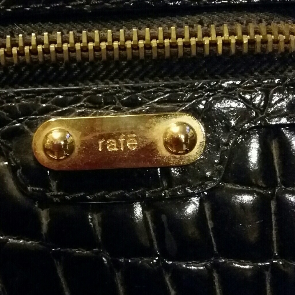 RAFE Black Crocodile Embossed Patent Leather Bag - Picture 4 of 7